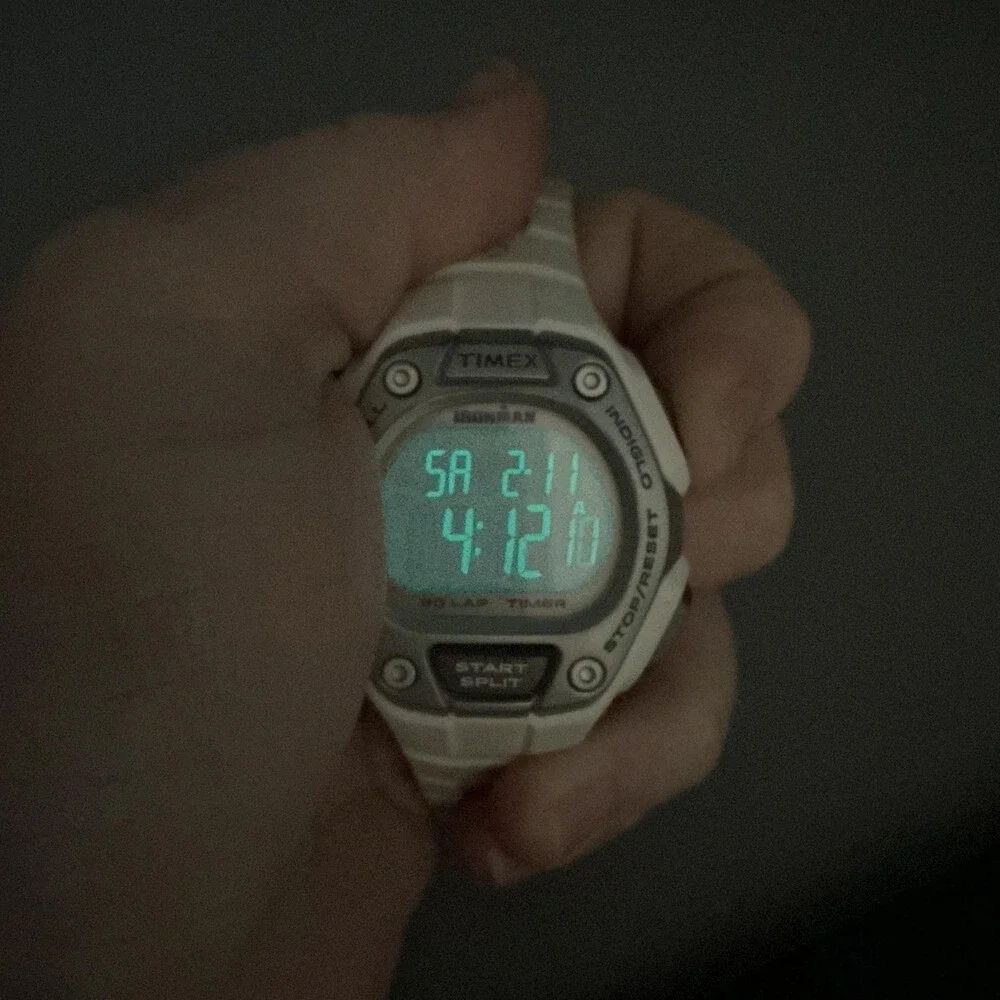 Timex Ironman 30 Lap Womens Watch 32mm Digital White Resin Indiglo New Battery